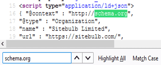 search code view for schema