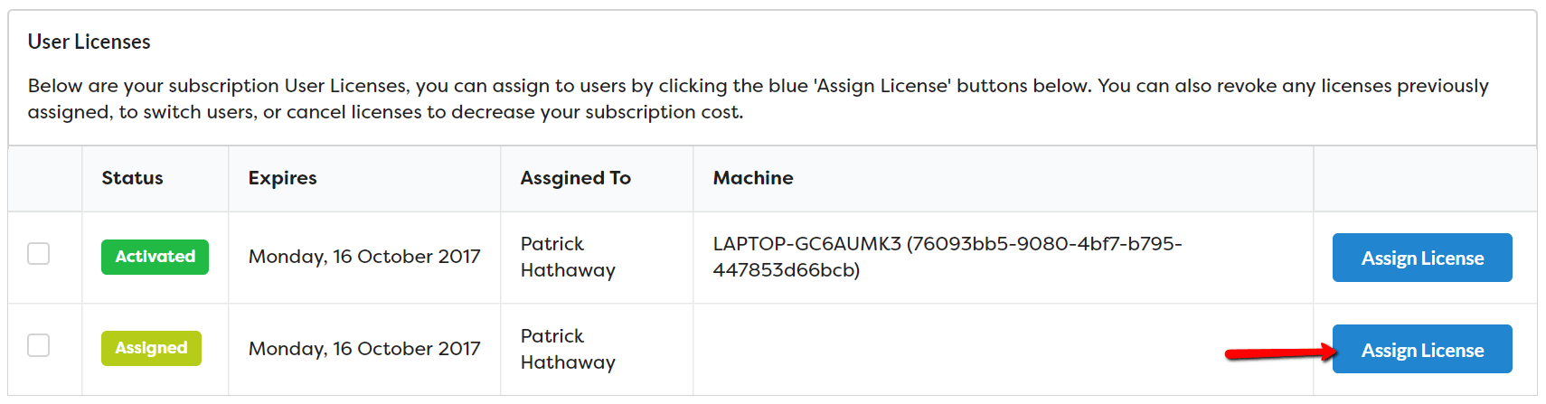 Assign Free Licenses