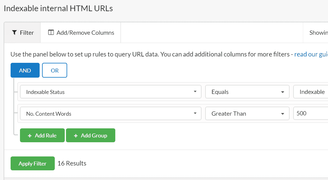 Filter URL Explorer