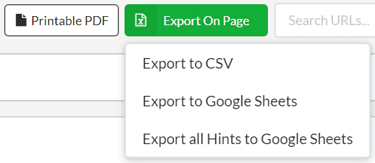 Export to sheets