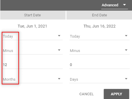 Advanced Date Option