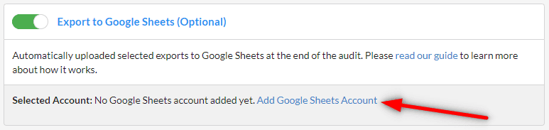 Add Google Sheets account